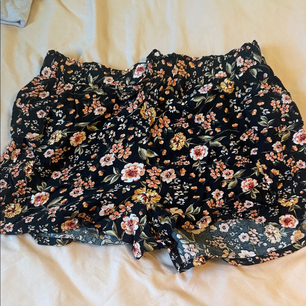 Joe B Black Floral High-Waist Drawstring Shorts